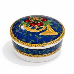 Mikasa Holiday Music UT076/683 Blue Christmas Trinket Box Japan